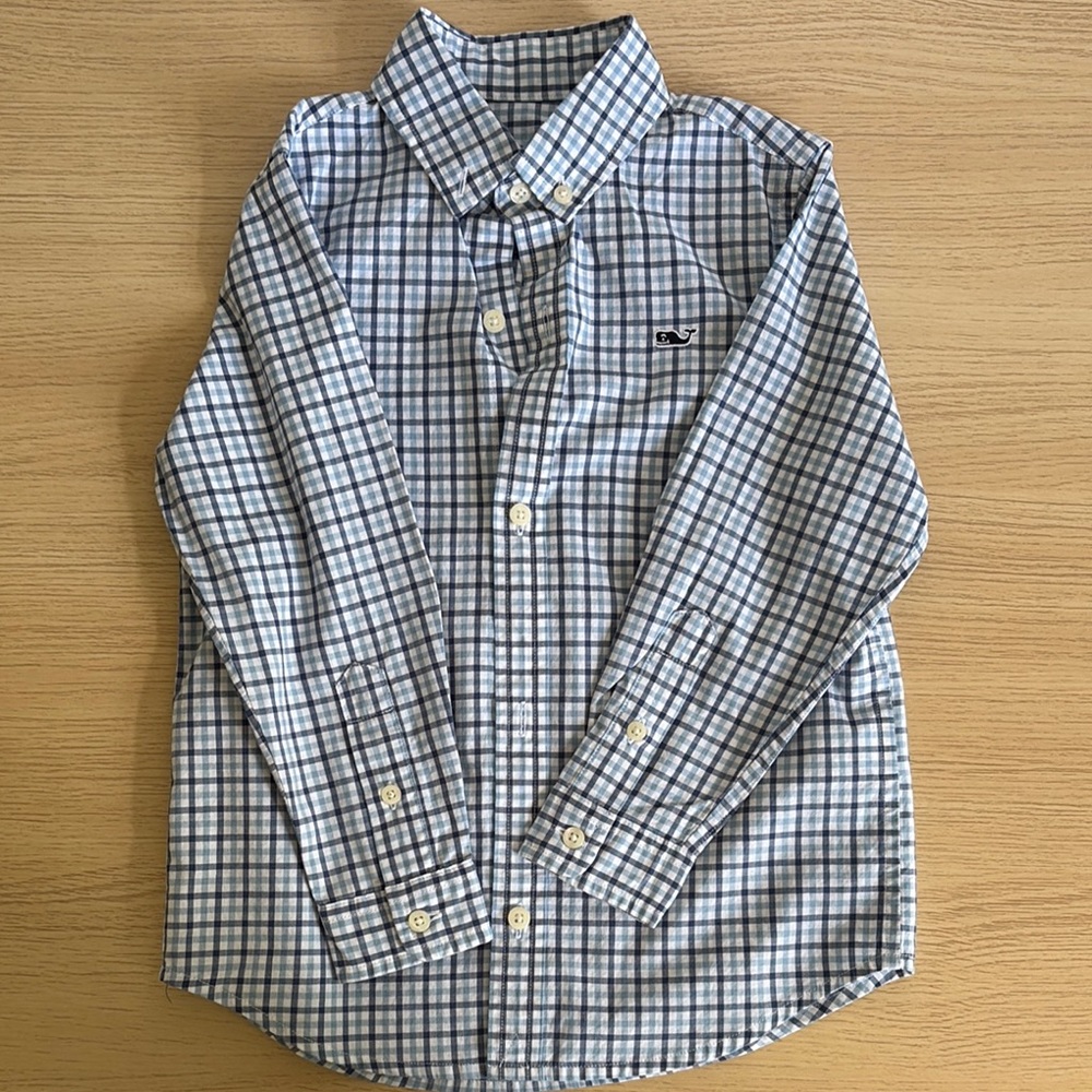 Vineyard Vines Blue and White Button Down Shirt